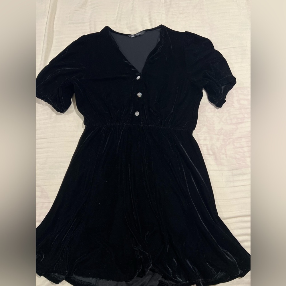 Velvet dark blue Zara Dress
